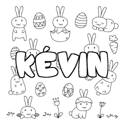 Coloración del nombre KÉVIN - decorado Pascua