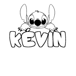 Coloración del nombre KÉVIN - decorado Stitch