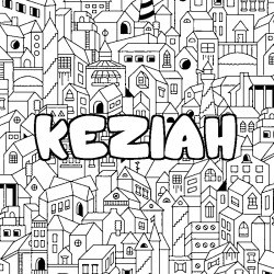 Coloración del nombre KEZIAH - decorado ciudad