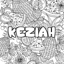 Coloración del nombre KEZIAH - decorado mandala de frutas