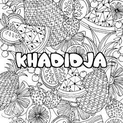 Coloración del nombre KHADIDJA - decorado mandala de frutas