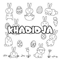 Coloración del nombre KHADIDJA - decorado Pascua