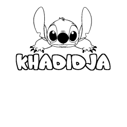 Coloración del nombre KHADIDJA - decorado Stitch