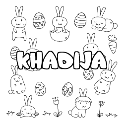 Coloración del nombre KHADIJA - decorado Pascua