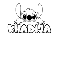 Coloración del nombre KHADIJA - decorado Stitch