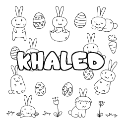 Coloración del nombre KHALED - decorado Pascua