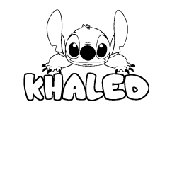 Coloración del nombre KHALED - decorado Stitch