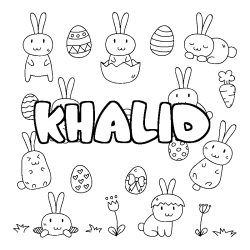 Coloración del nombre KHALID - decorado Pascua