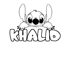 Coloración del nombre KHALID - decorado Stitch