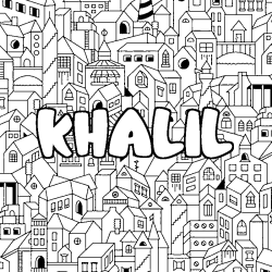 Coloración del nombre KHALIL - decorado ciudad