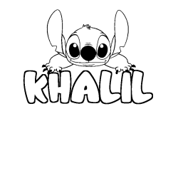 Coloración del nombre KHALIL - decorado Stitch