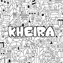 Coloración del nombre KHEIRA - decorado ciudad