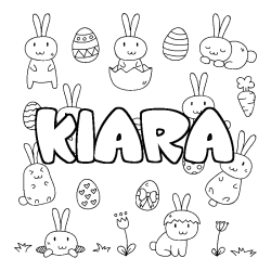 Coloración del nombre KIARA - decorado Pascua