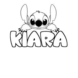 Coloración del nombre KIARA - decorado Stitch