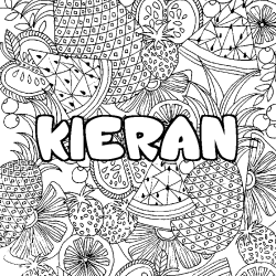 Coloración del nombre KIERAN - decorado mandala de frutas