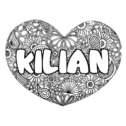 Coloración del nombre KILIAN - decorado mandala de corazón