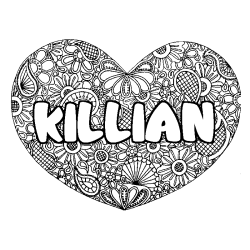 Coloración del nombre KILLIAN - decorado mandala de corazón