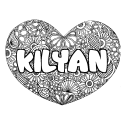 Coloración del nombre KILYAN - decorado mandala de corazón