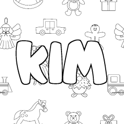 Coloración del nombre KIM - decorado juguetes