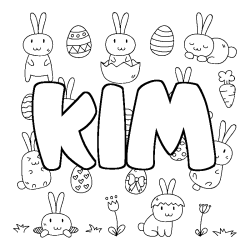 Coloración del nombre KIM - decorado Pascua