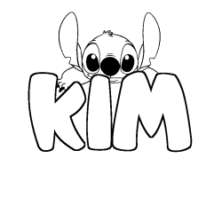 Coloración del nombre KIM - decorado Stitch