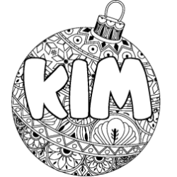 Coloración del nombre KIM - decorado bola de Navidad