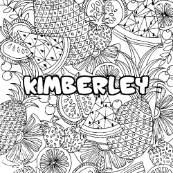 Coloración del nombre KIMBERLEY - decorado mandala de frutas