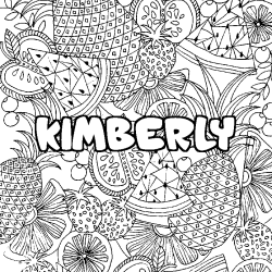 Coloración del nombre KIMBERLY - decorado mandala de frutas