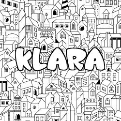 Coloración del nombre KLARA - decorado ciudad