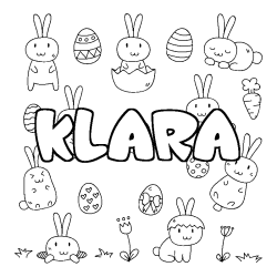 Coloración del nombre KLARA - decorado Pascua