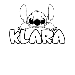 Coloración del nombre KLARA - decorado Stitch