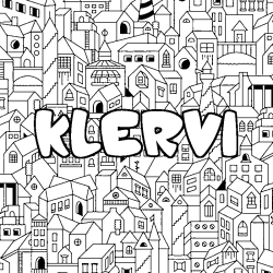 Coloración del nombre KLERVI - decorado ciudad