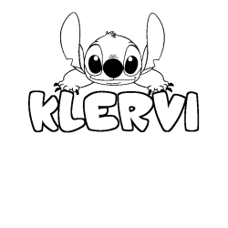 Coloración del nombre KLERVI - decorado Stitch