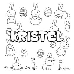 Coloración del nombre KRISTEL - decorado Pascua