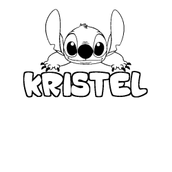 Coloración del nombre KRISTEL - decorado Stitch