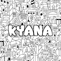 Coloración del nombre KYANA - decorado ciudad