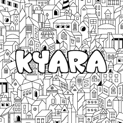 Coloración del nombre KYARA - decorado ciudad