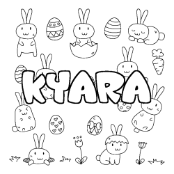 Coloración del nombre KYARA - decorado Pascua