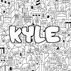 Coloración del nombre KYLE - decorado ciudad