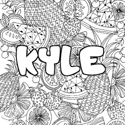 Coloración del nombre KYLE - decorado mandala de frutas