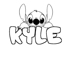 Coloración del nombre KYLE - decorado Stitch