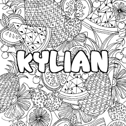 Coloración del nombre KYLIAN - decorado mandala de frutas