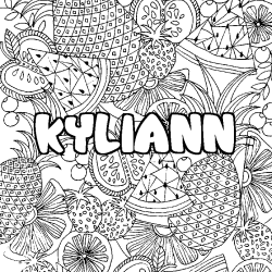 Coloración del nombre KYLIANN - decorado mandala de frutas