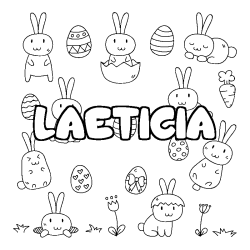 Coloración del nombre LAETICIA - decorado Pascua