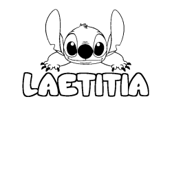 Coloración del nombre LAETITIA - decorado Stitch