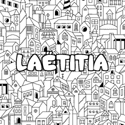 Coloración del nombre LAËTITIA - decorado ciudad