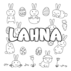 Coloración del nombre LAHNA - decorado Pascua