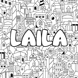 Dibujo para colorear LAILA - decorado ciudad