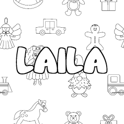 Dibujo para colorear LAILA - decorado juguetes