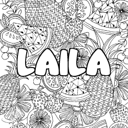 Dibujo para colorear LAILA - decorado mandala de frutas